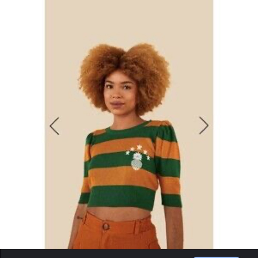 FARM Rio  Striped cropped Sweater